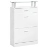 Armoire à chaussure Blanc brillant 63x24x104 cm Bois ingénierie 