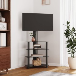 Meuble TV d'angle 4 niveaux pour 32-70 pouces noir 