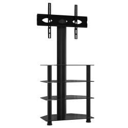 Meuble TV d'angle 4 niveaux pour 32-70 pouces noir 