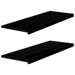 Appuis de fenêtre 2 pcs marron foncé bois de chêne massif 
