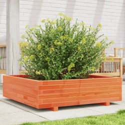 Jardinière cire marron 90x90x26,5 cm bois de pin massif 