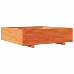 Jardinière cire marron 90x90x26,5 cm bois de pin massif 