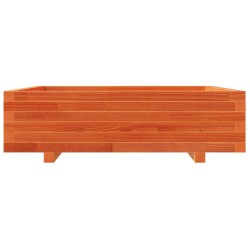 Jardinière cire marron 90x90x26,5 cm bois de pin massif 