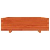 Jardinière cire marron 90x90x26,5 cm bois de pin massif 