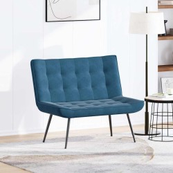 Banc bleu 110x74x84 cm velours 