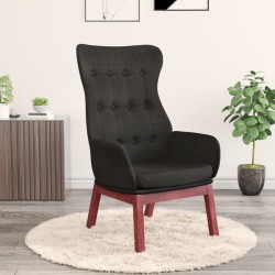 Chaise de relaxation Noir Tissu 