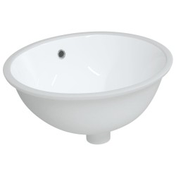 Évier de salle de bain blanc 47x39x21 cm ovale céramique 