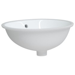 Évier de salle de bain blanc 47x39x21 cm ovale céramique 