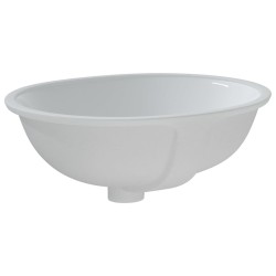 Évier de salle de bain blanc 47x39x21 cm ovale céramique 