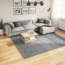 Tapis shaggy PAMPLONA poils longs moderne gris 240x240 cm 