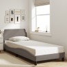 Cadre de lit avec tête de lit sans matelas taupe 80x200cm tissu 