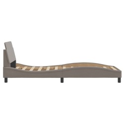 Cadre de lit avec tête de lit sans matelas taupe 80x200cm tissu 