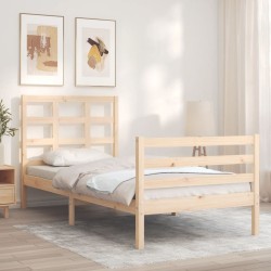 Cadre de lit sans matelas 100x200 cm bois massif 