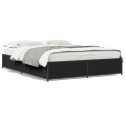 Cadre de lit sans matelas noir 120x190 cm 