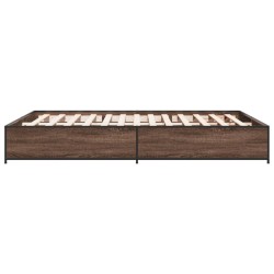 Cadre de lit sans matelas chêne marron 120x190 cm 