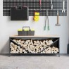 Étagère à bois de chauffage avec plateau en bois anthracite 