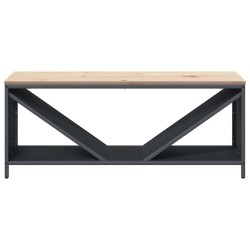 Étagère à bois de chauffage avec plateau en bois anthracite 
