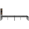 Cadre de lit en métal sans matelas chêne fumé 135x190 cm 