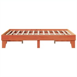Cadre de lit sans matelas cire marron 140x200cm bois pin massif 
