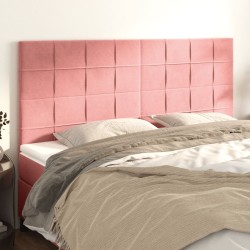 Têtes de lit 4 pcs Rose 90x5x78/88 cm Velours 