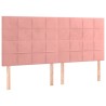 Têtes de lit 4 pcs Rose 90x5x78/88 cm Velours 