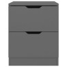 Tables de chevet 2 pcs Gris 40x40x50 cm bois d’ingénierie 