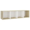 Meuble TV blanc chêne sonoma 142,5x35x36,5 cm bois d'ingénierie 