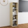 Meuble TV blanc chêne sonoma 142,5x35x36,5 cm bois d'ingénierie 