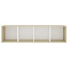Meuble TV blanc chêne sonoma 142,5x35x36,5 cm bois d'ingénierie 