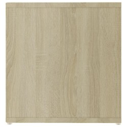Meuble TV blanc chêne sonoma 142,5x35x36,5 cm bois d'ingénierie 