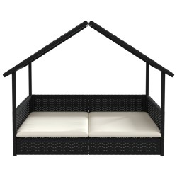 Niche pour chien avec coussin résine tressée 
