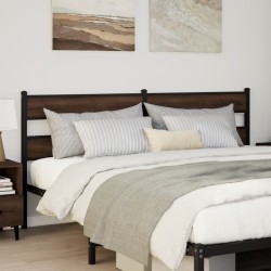 Tête de lit chêne marron 200 cm acier et bois d'ingénierie 