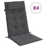 Coussins de chaise à dossier haut lot de 4 anthracite 