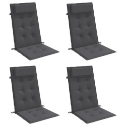 Coussins de chaise à dossier haut lot de 4 anthracite 