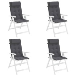 Coussins de chaise à dossier haut lot de 4 anthracite 