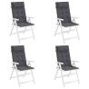 Coussins de chaise à dossier haut lot de 4 anthracite 