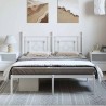Cadre de lit métal sans matelas et tête de lit blanc 150x200 cm 
