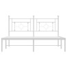 Cadre de lit métal sans matelas et tête de lit blanc 150x200 cm 