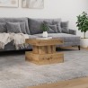 Table basse avec lumières LED chêne artisanal 50x50x40 cm 
