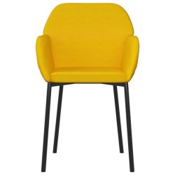Chaises à manger lot de 2 Jaune Velours 