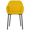 Chaises à manger lot de 2 Jaune Velours 