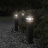Lampadaires d'extérieur avec sortie 3 pcs noir 50 cm aluminium 