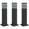Lampadaires d'extérieur avec sortie 3 pcs noir 50 cm aluminium 