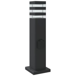 Lampadaires d'extérieur avec sortie 3 pcs noir 50 cm aluminium 