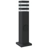Lampadaires d'extérieur avec sortie 3 pcs noir 50 cm aluminium 