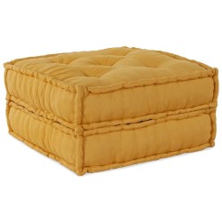 Pouf modulaire jaune 70x70x36 tissu 