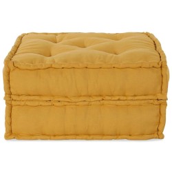 Pouf modulaire jaune 70x70x36 tissu 