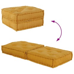 Pouf modulaire jaune 70x70x36 tissu 