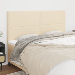 Têtes de lit 4 pcs Crème 80x5x78/88 cm Tissu 