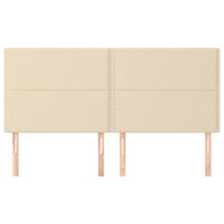 Têtes de lit 4 pcs Crème 80x5x78/88 cm Tissu 